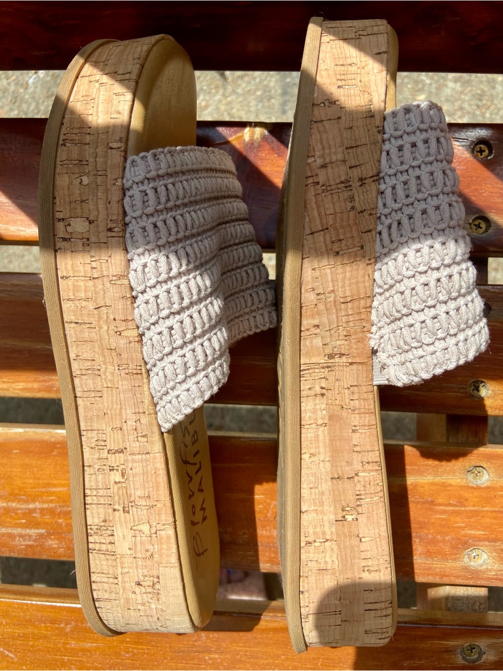 🐡👡🏖️Blowfish Malibu “Maracelia” Woven Cork Platform Slides SIZE 8🌞👡🐡